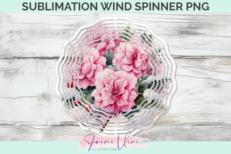 Flowers Sublimation Wind Spinner