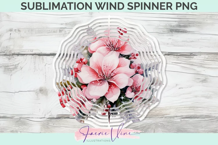 Flowers Sublimation Wind Spinner