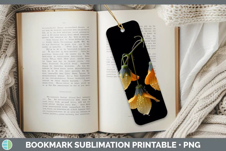 Flowers Abutilon Bookmark Sublimation Printable Designs