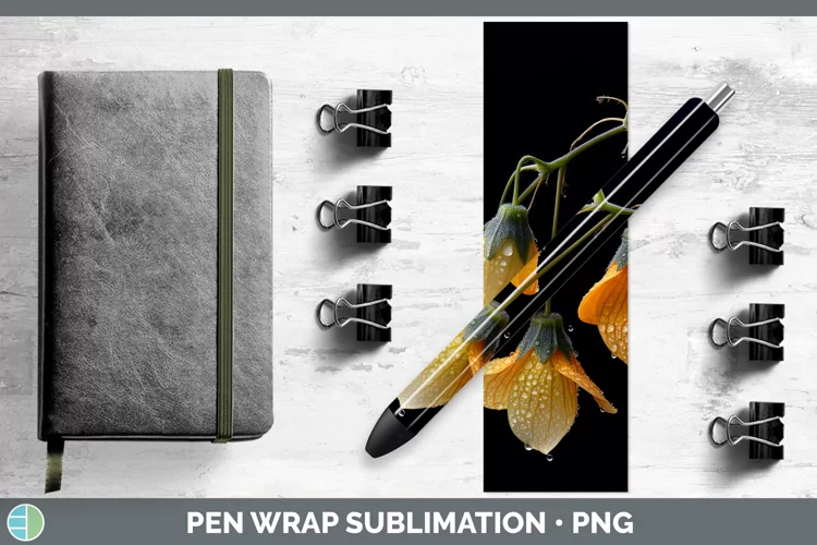 Flowers Abutilon Pen Wrap Sublimation Epoxy Pen Designs