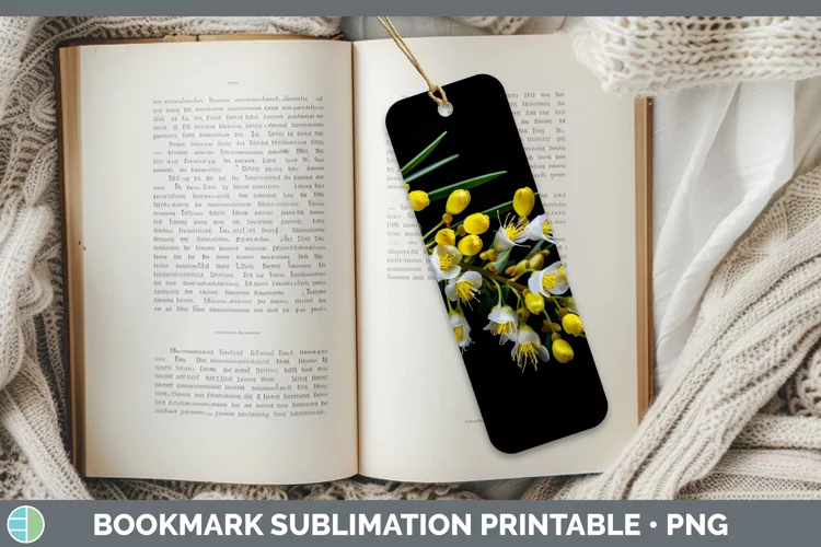 Flowers Acacia Bookmark Sublimation Printable Designs