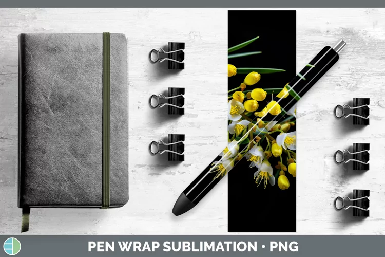 Flowers Acacia Pen Wrap Sublimation Epoxy Pen Designs