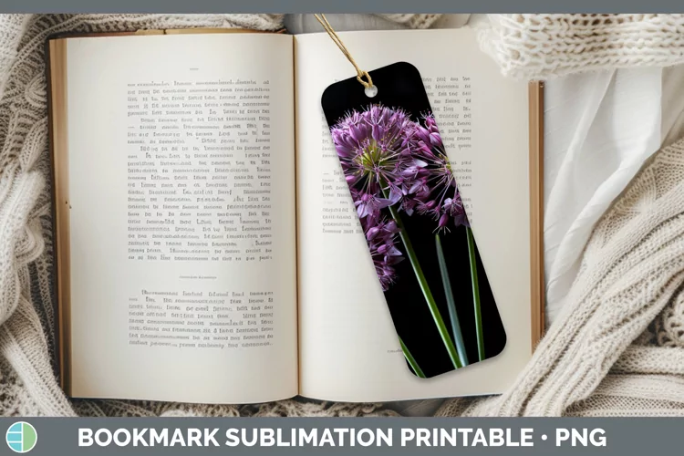 Flowers Allium Bookmark Sublimation Printable Designs