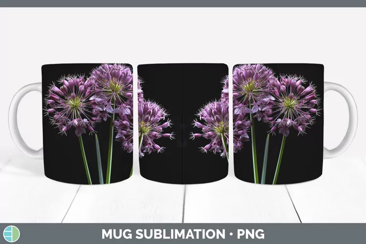 Flowers Allium Mug Wrap Sublimation Coffee Cup Designs