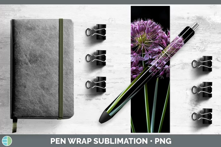 Flowers Allium Pen Wrap Sublimation Epoxy Pen Designs