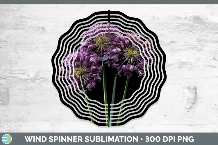Flowers Allium Wind Spinner Sublimation Spinner Designs
