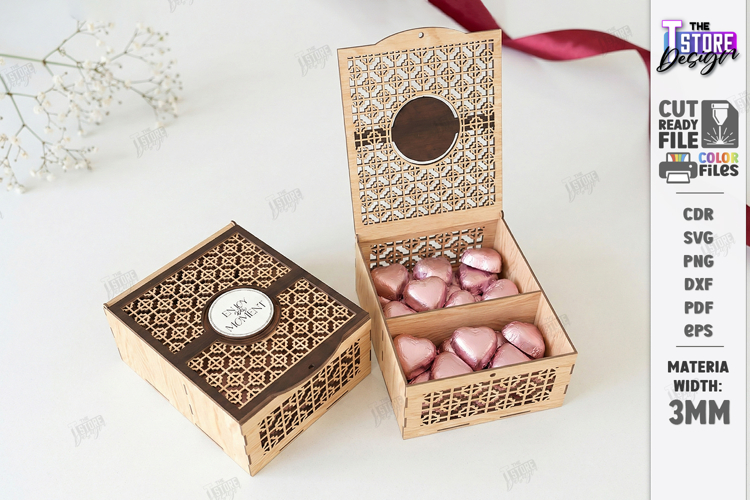 Flowers and Chocolate Box Laser Cut | Mothers Day Gift Idea