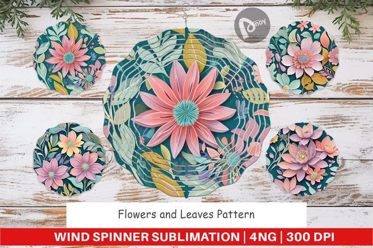 Wind Spinner Flowers and Leaves Pattern
