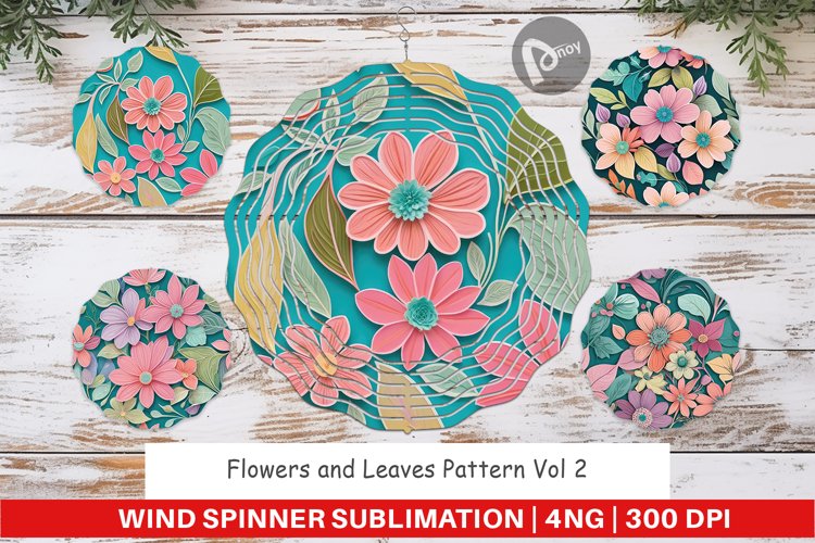 Wind Spinner Flowers and Leaves Pattern
