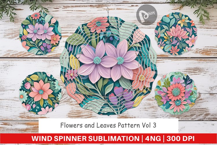 Wind Spinner Flowers and Leaves Pattern