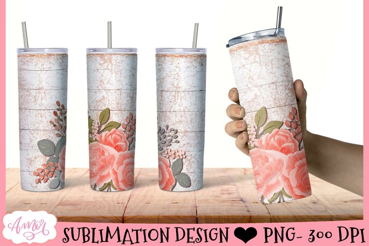 floral tumbler template