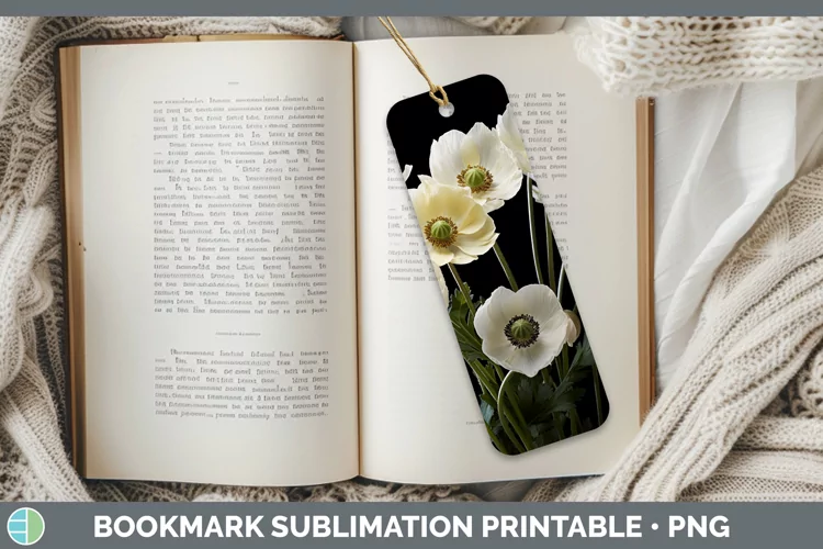 Flowers Anemone Bookmark Sublimation Printable Designs