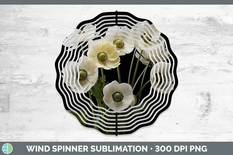 Flowers Anemone Wind Spinner Sublimation Spinner Designs
