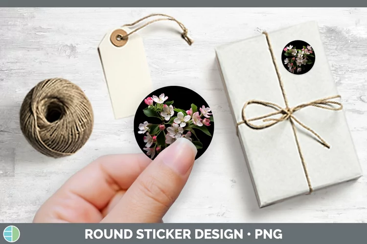 Flowers Apple Blossom Stickers | Round Labels Designs