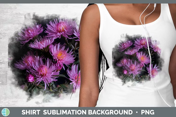 Flowers Aster Shirt Sublimation Sublimation Background Desig