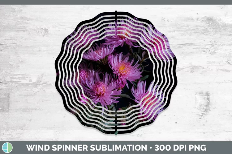 Flowers Aster Wind Spinner Sublimation Spinner Designs