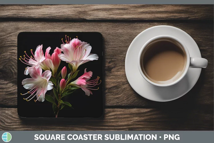 Flowers Azalea Square Coaster Sublimation Coaster Designs