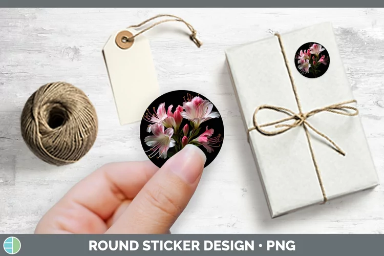 Flowers Azalea Stickers | Round Labels Designs