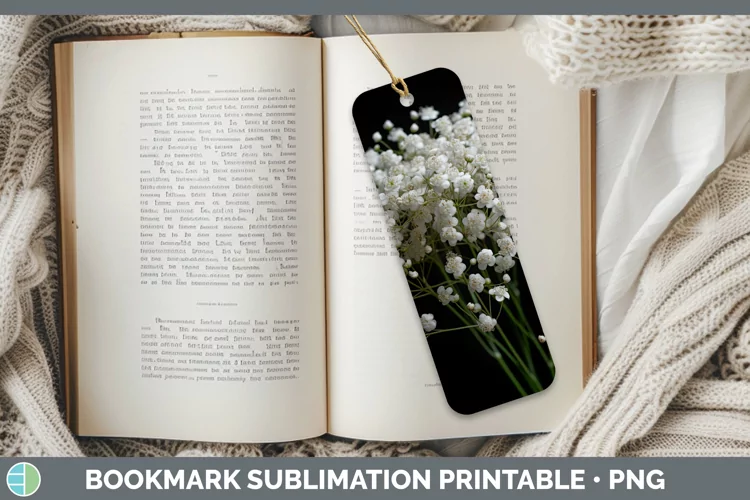 Flowers Babys Breath Gypsophila Bookmark Sublimation Printab