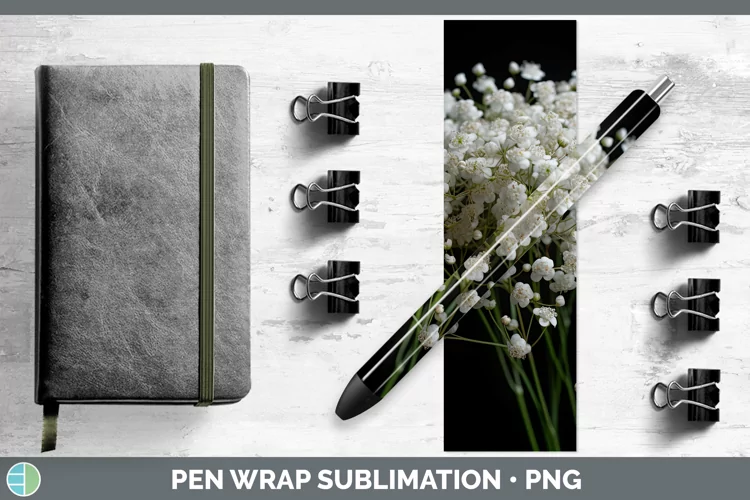 Flowers Babys Breath Gypsophila Pen Wrap Sublimation Epoxy P