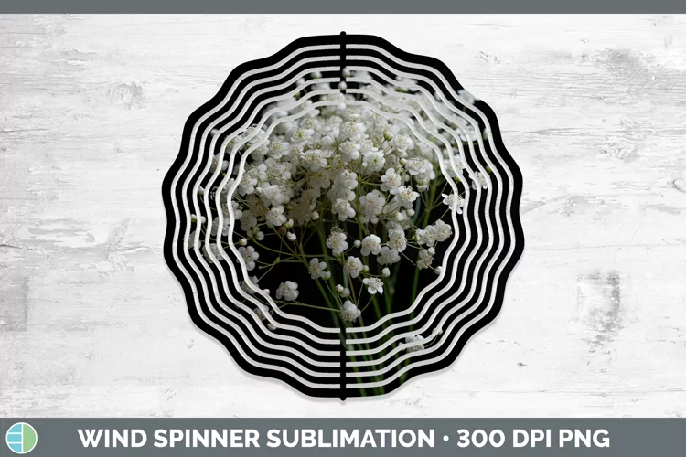 Flowers Babys Breath Gypsophila Wind Spinner Sublimation Spi