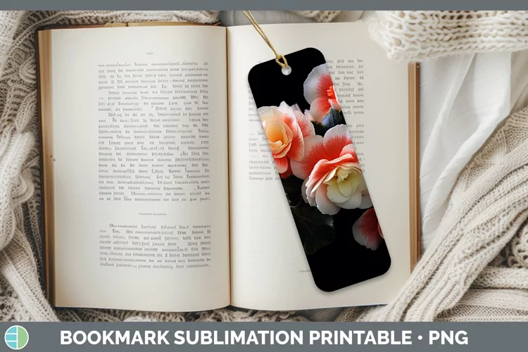 Flowers Begonia Bookmark Sublimation Printable Designs