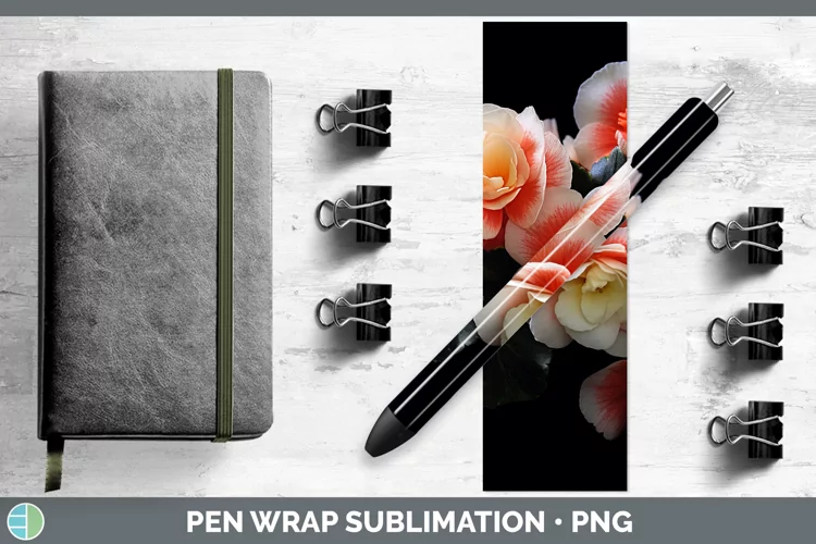 Flowers Begonia Pen Wrap Sublimation Epoxy Pen Designs