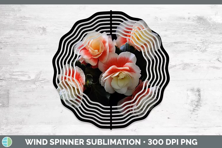 Flowers Begonia Wind Spinner Sublimation Spinner Designs