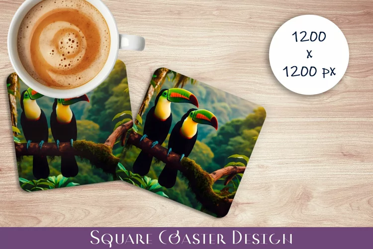 Tukan in a tropical garden Coaster Design