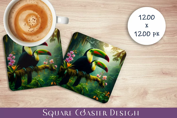 Tukan in a tropical garden Coaster Design
