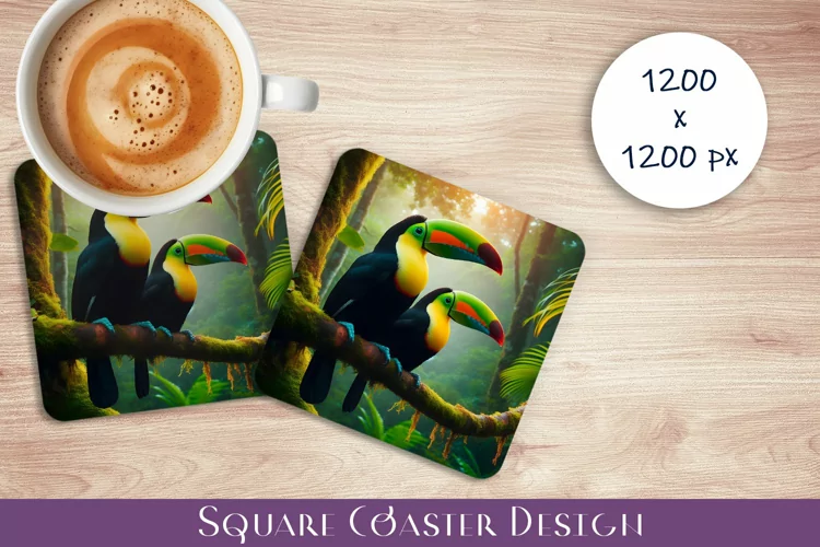 Tukan in a tropical garden Coaster Design
