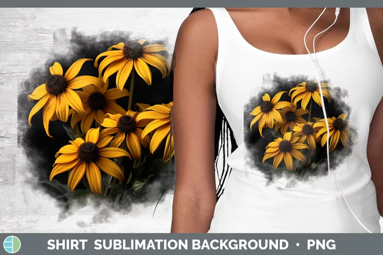 Flowers Black-eyed Susan Shirt Sublimation Sublimation Backg