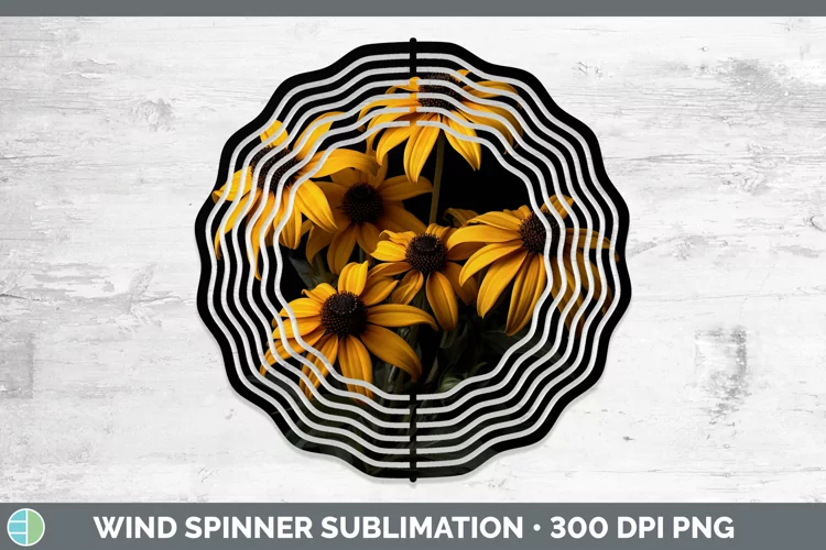 Flowers Black-eyed Susan Wind Spinner Sublimation Spinner De