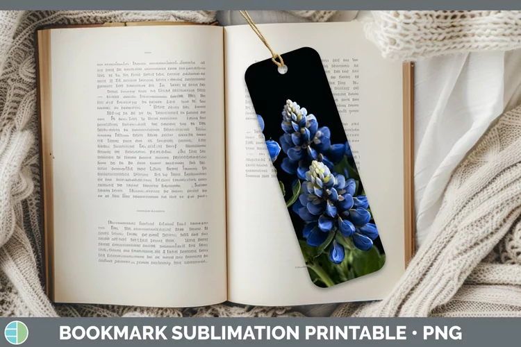 Flowers Bluebonnet Bookmark Sublimation Printable Designs