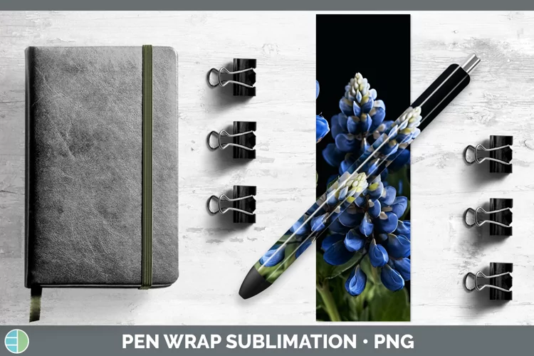 Flowers Bluebonnet Pen Wrap Sublimation Epoxy Pen Designs