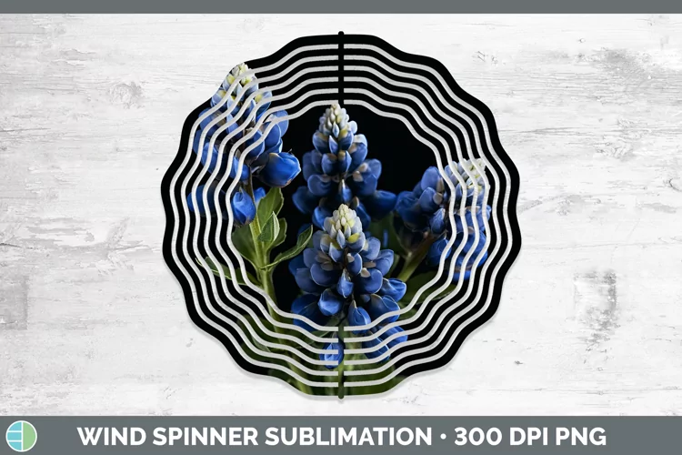 Flowers Bluebonnet Wind Spinner Sublimation Spinner Designs