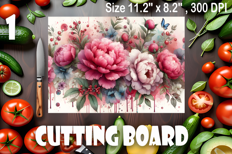 Watercolor summers flowers Cutting Board