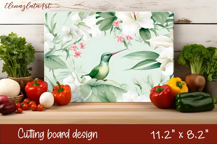 Flowers Cutting Board Design. Tropical passionflower