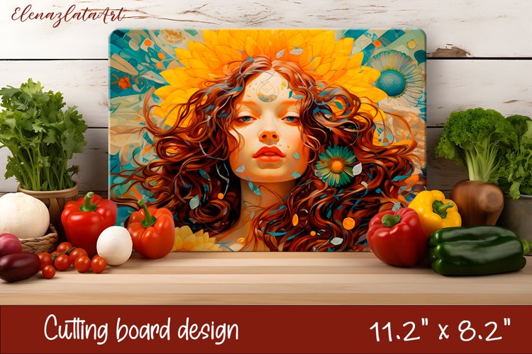 Woman Romantic sumer girl Cutting Board Sublimation example image 1