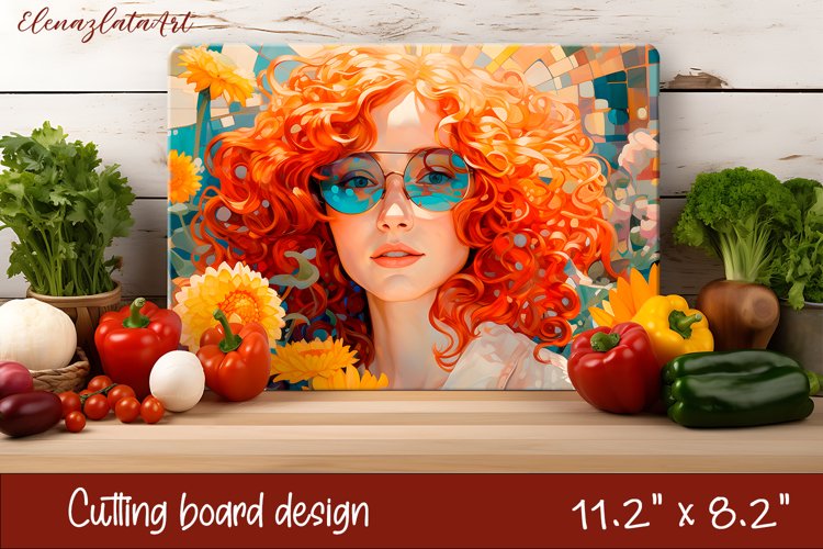 Woman Romantic sumer girl Cutting Board Sublimation