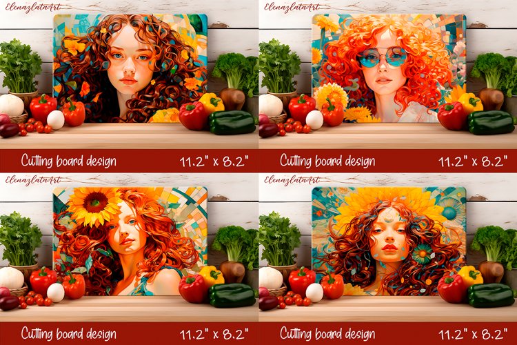 Romantic sumer girl Cutting Board Sublimation