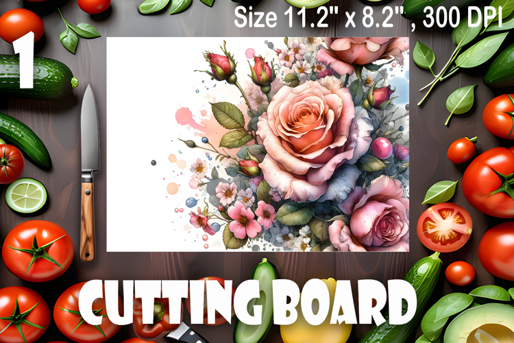Watercolor summers flowers Cutting Board