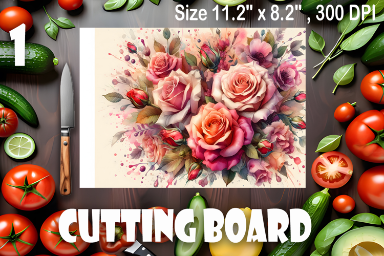 Watercolor summers flowers Cutting Board