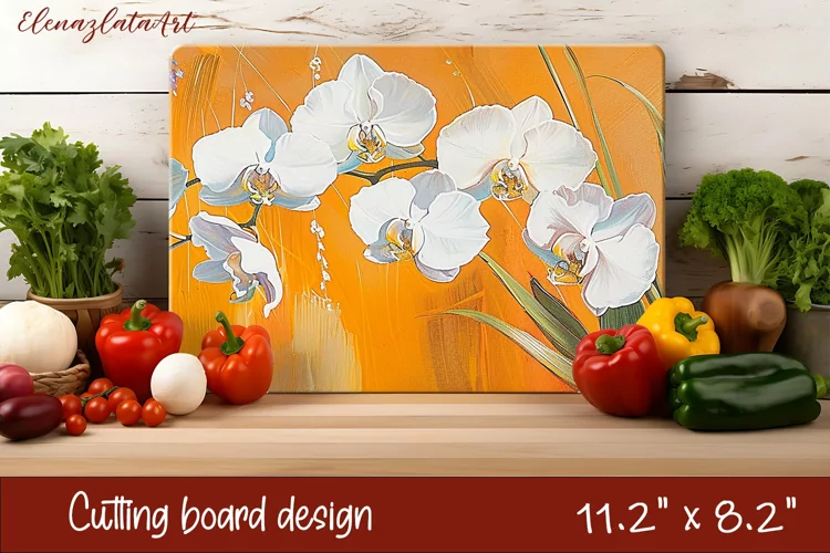 Flowers Cutting Board Design. Tropical passionflower