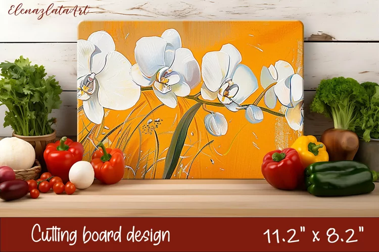 Flowers Cutting Board Design. Tropical passionflower