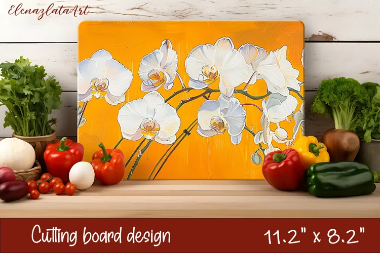 Flowers Cutting Board Design. Tropical passionflower