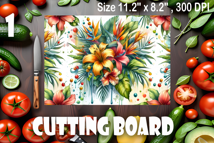 Watercolor summers flowers Cutting Board