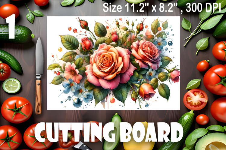 Watercolor summers flowers Cutting Board