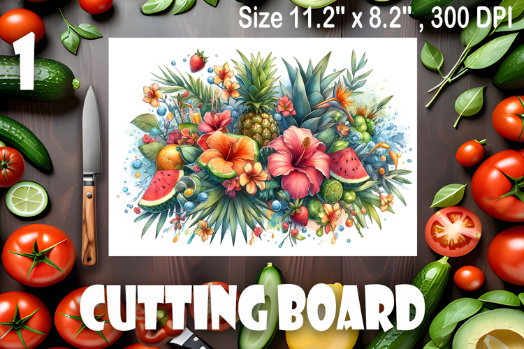 Watercolor summers flowers Cutting Board