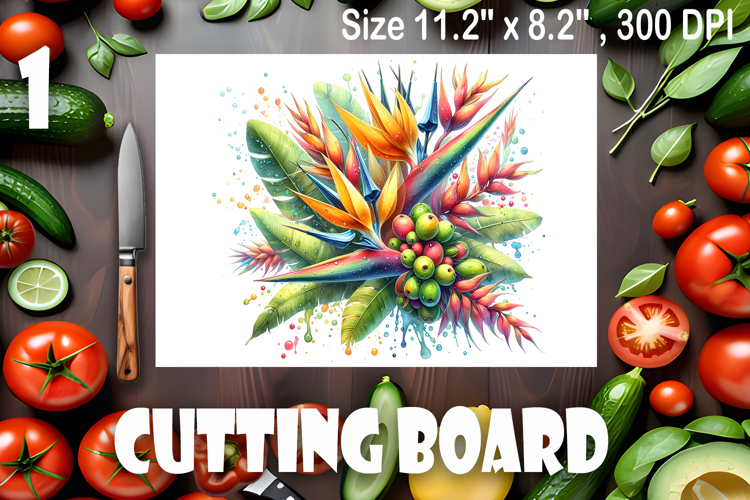 Watercolor summers flowers Cutting Board